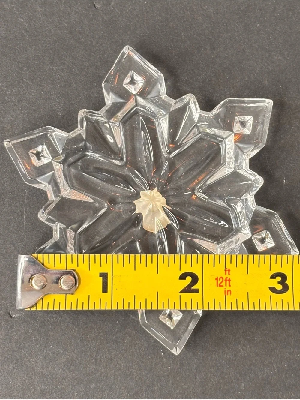 German Made Mikasa Crystal Snowflake Christmas Ornament w Original Label & Box